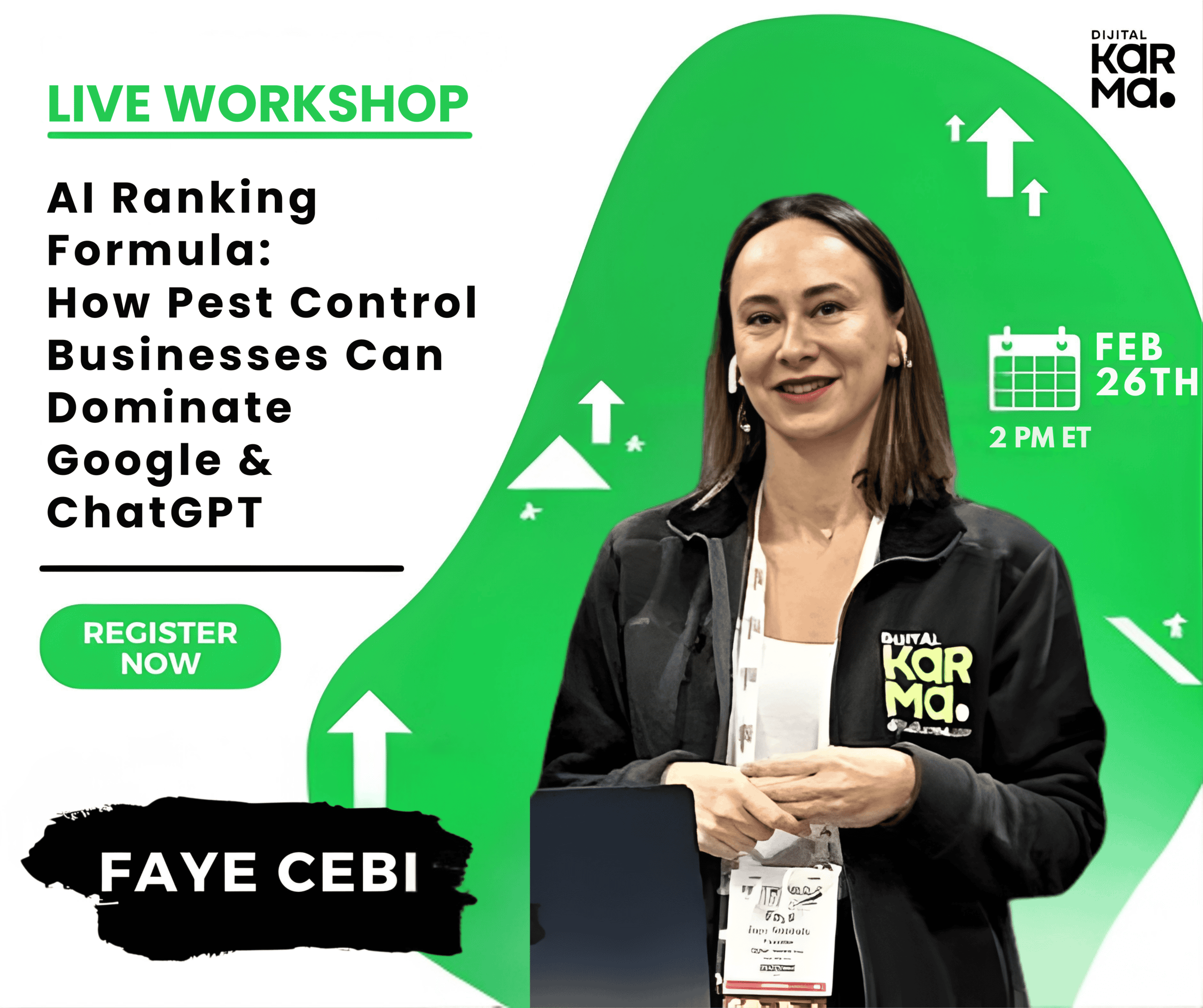Live workshop hosted by Faye Cebi on maximizing lead flow using AI-powered Google Ads strategies.